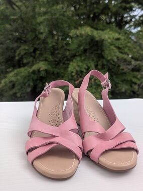 UGG Pink Crisscross Slingback Sandals